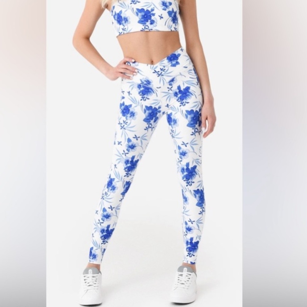 LoveShackFancy Blue Floral Leggings